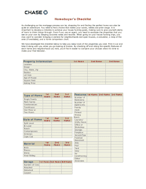 Home Buyers Wants and Needs Checklist PDF  Form