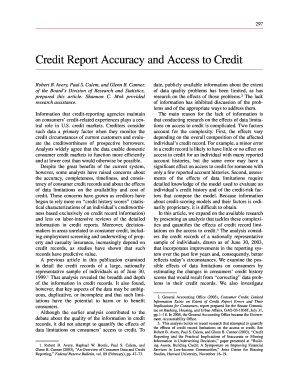 Credit Report Accuracy and Access to Credit Chase  Form
