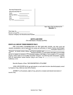 Printable Quick Claim Deed California  Form