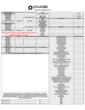 Homeowners Assistance Form