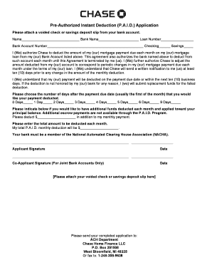 Chsse Pre Authorized Instant Deduction Form