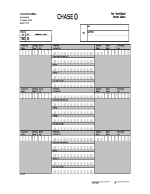 Chase Tenant Security Deposit Account  Form