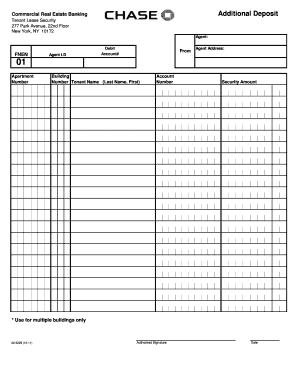 Chase Tenant Security Deposit Account  Form