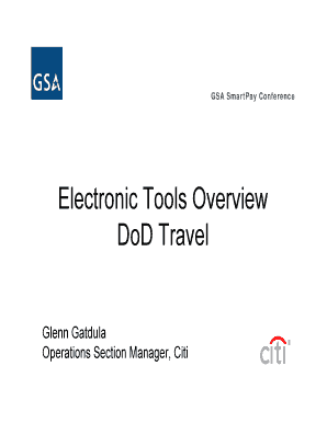 Electronic Tools Overview DoD Travel  Form