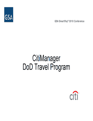 CitiManager DoD Travel Program  Form