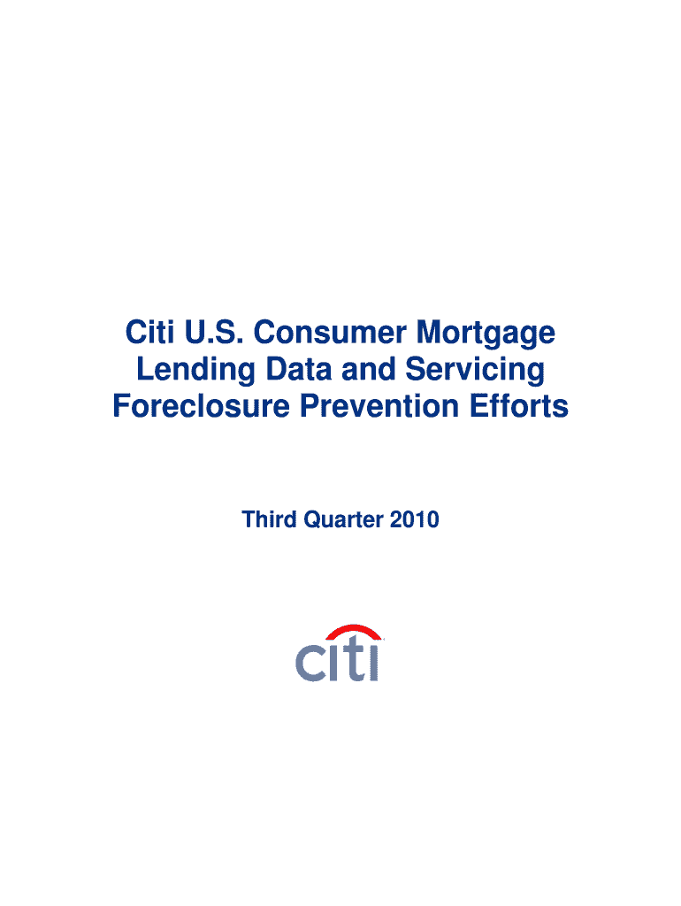 Consumer Mortgage Lending Data and Servicing Foreclosure Prevention Efforts  Form