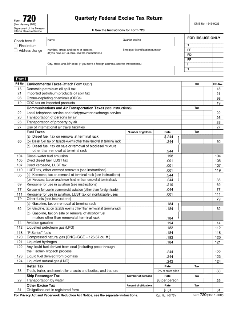  Form 720 2012