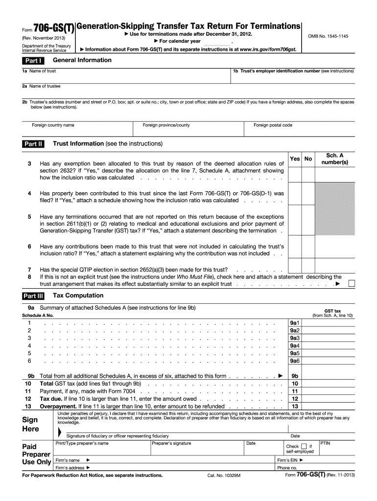 Form 706 Gst