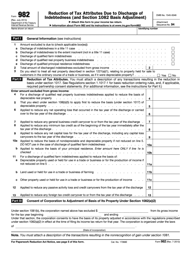  982 Form 2011