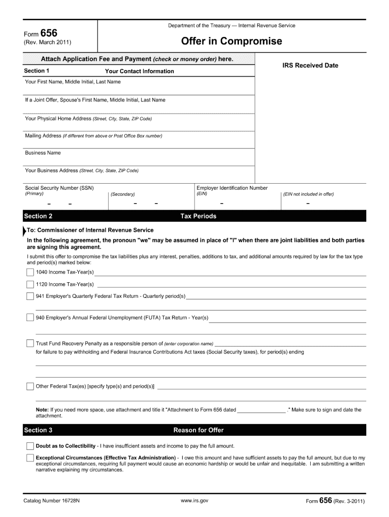  Irs Form F656 2011