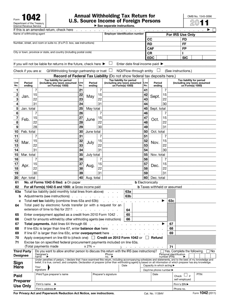 2012 1042 form