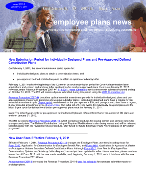 Employee Plans News Issue 2 January 31, IRS Irs  Form