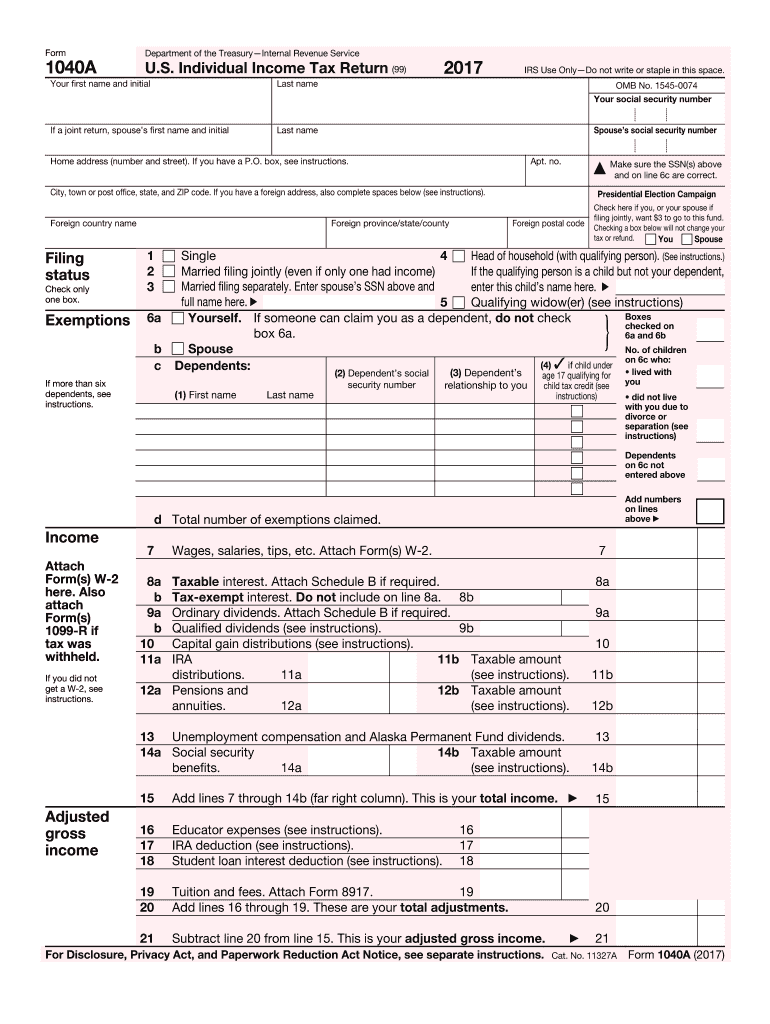  1040a Form 2011