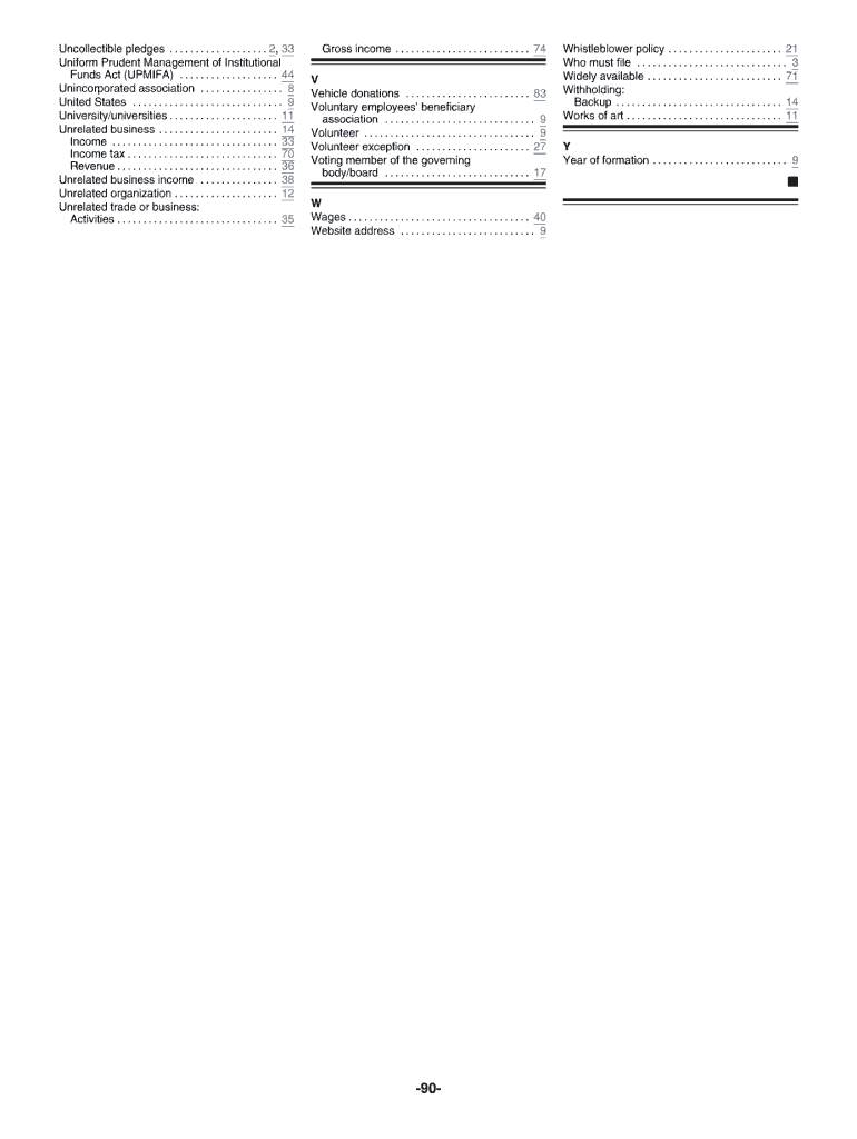  Form 990 Instructions Internal Revenue Service Irs 2011