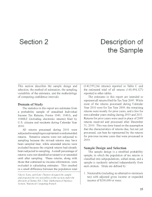 Section 2 Description of the Sample IRS Irs  Form