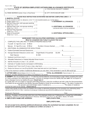 Ga State Withholding Form
