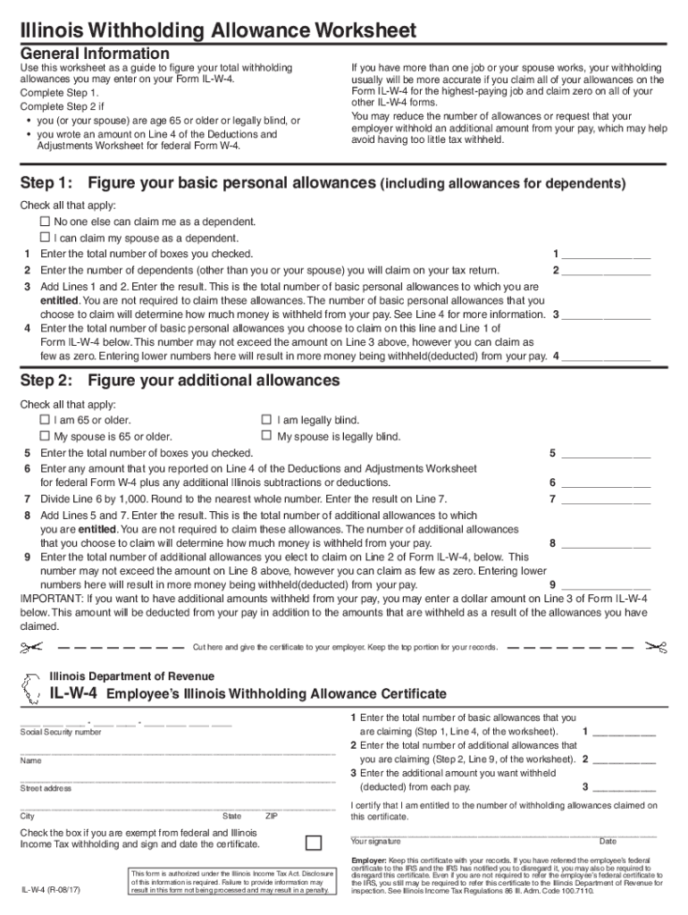 Illinois W4 Form PDF