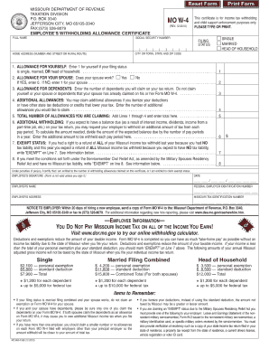 Missouri 2023 W4 Form Printable - Printable Forms Free Online