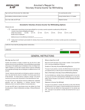 Arizona Withholding Tax  Form