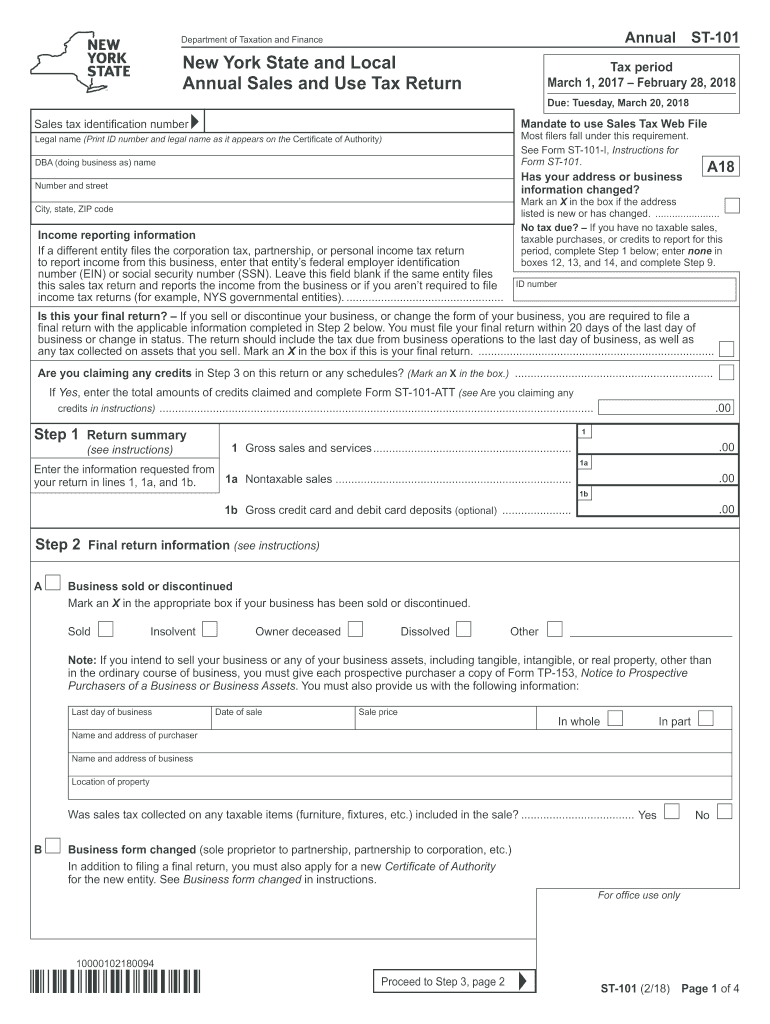 St 101 Form