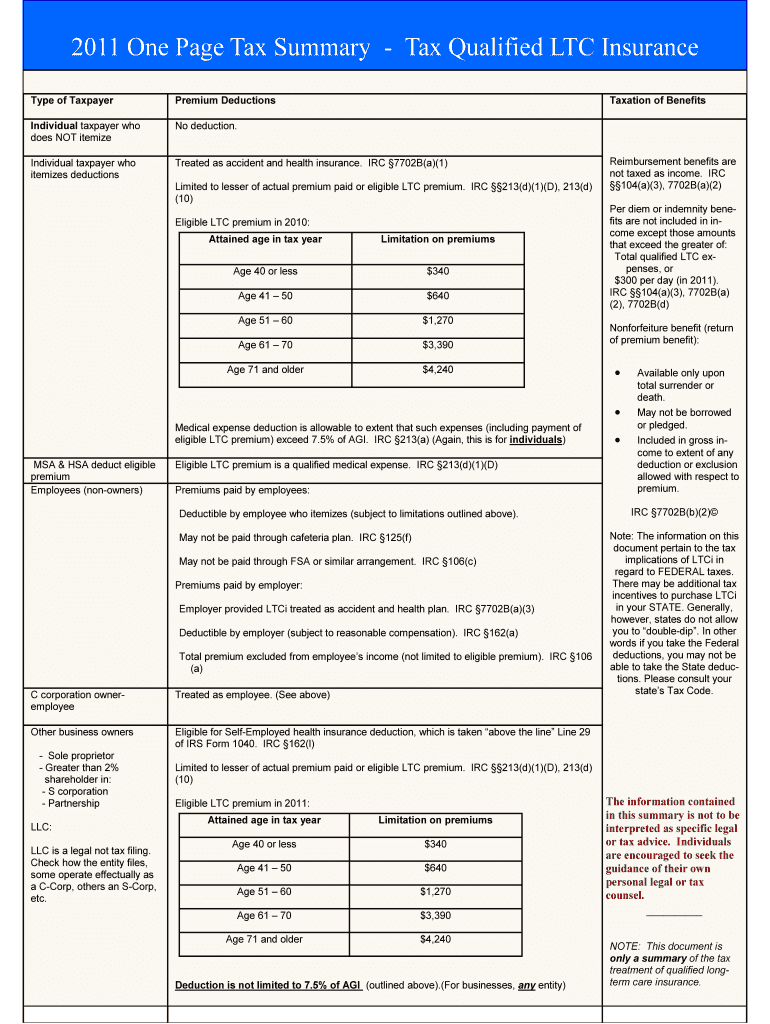 One Page Tax Sumary Pub GPAgency  Form