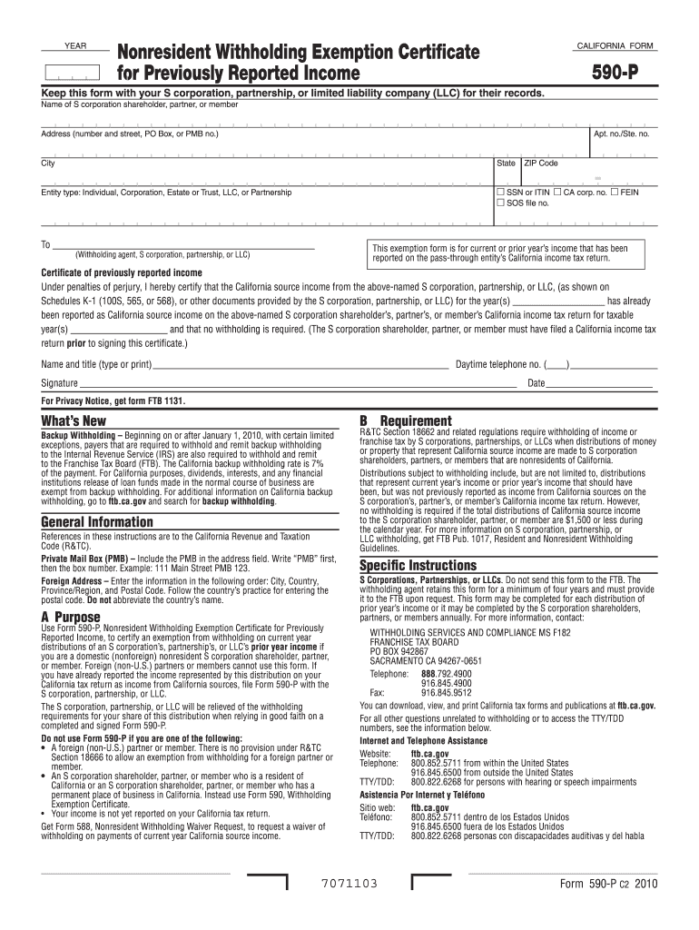  Form 590 P 2019