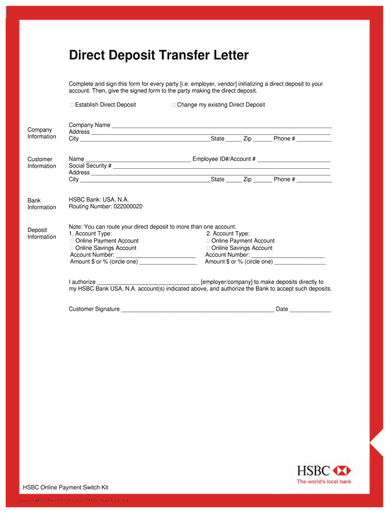 Green Dot Direct Deposit PDF  Form