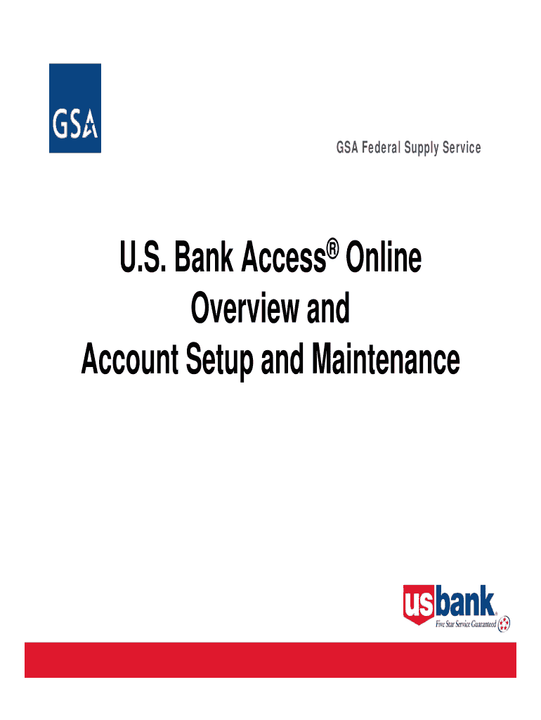 Access Online Account Setup & Maintenance  US Bank  Form