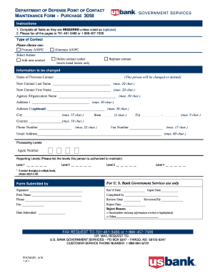 3059 Us Bank Point of Contact Form