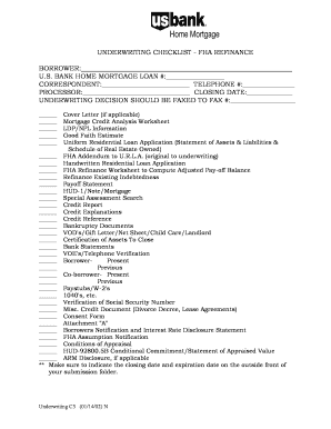 Underwriting Worksheet  Form