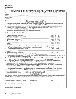 Fidelity Bond Renewal Online Application  Form