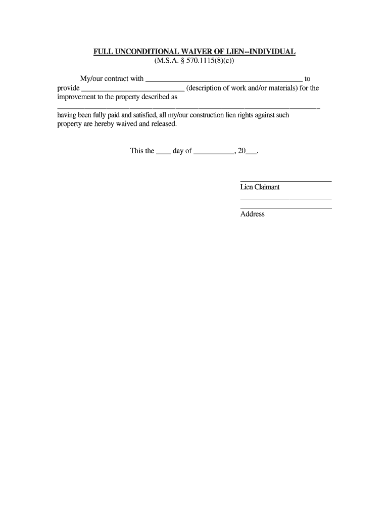 Paid in Full Release Form