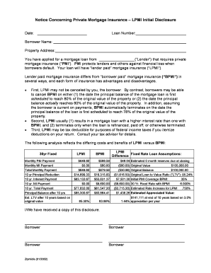 Pmi Disclosure Form