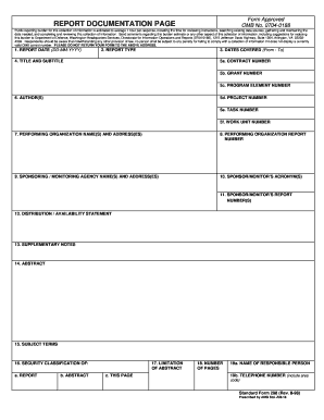 REPORT DOCUMENTATION PAGE Ntis  Form