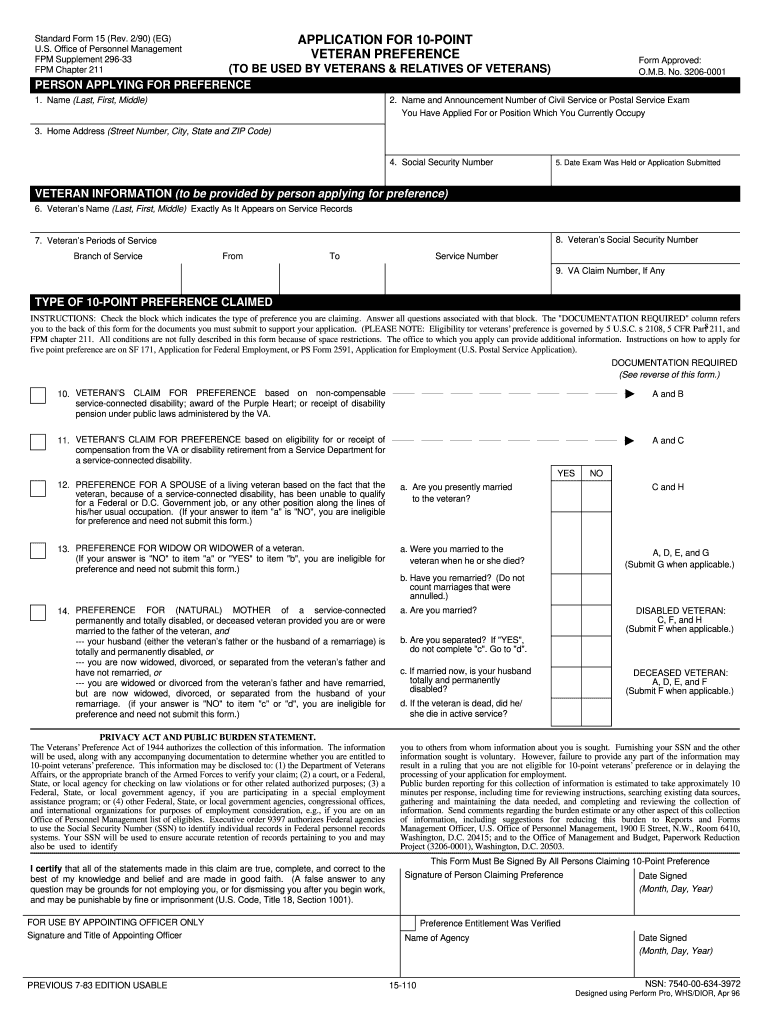  Veteran Form 2013