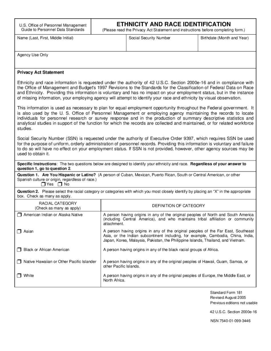 Sf 181 Form