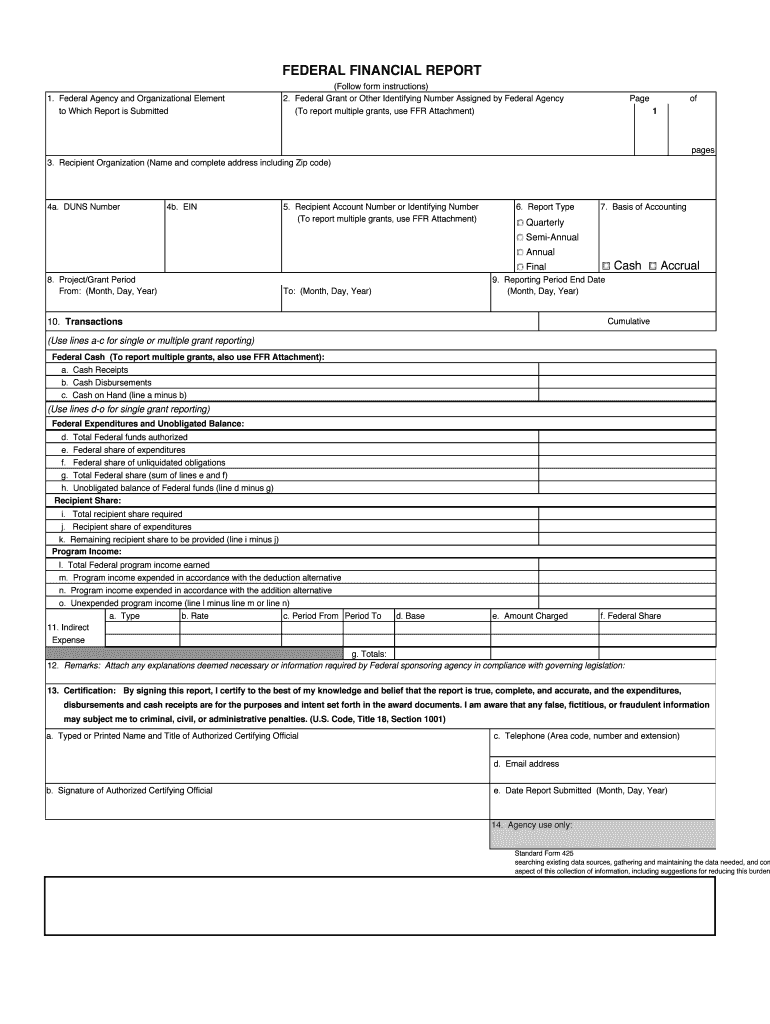  Sf 425  Form 2011