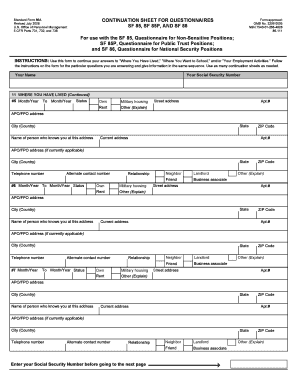 Sf 86 Fillable PDF  Form