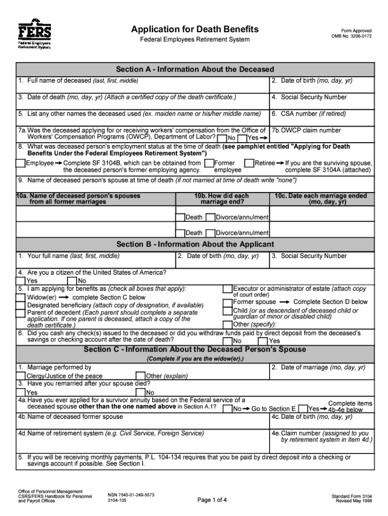 Sf 3104 Revised July  Form