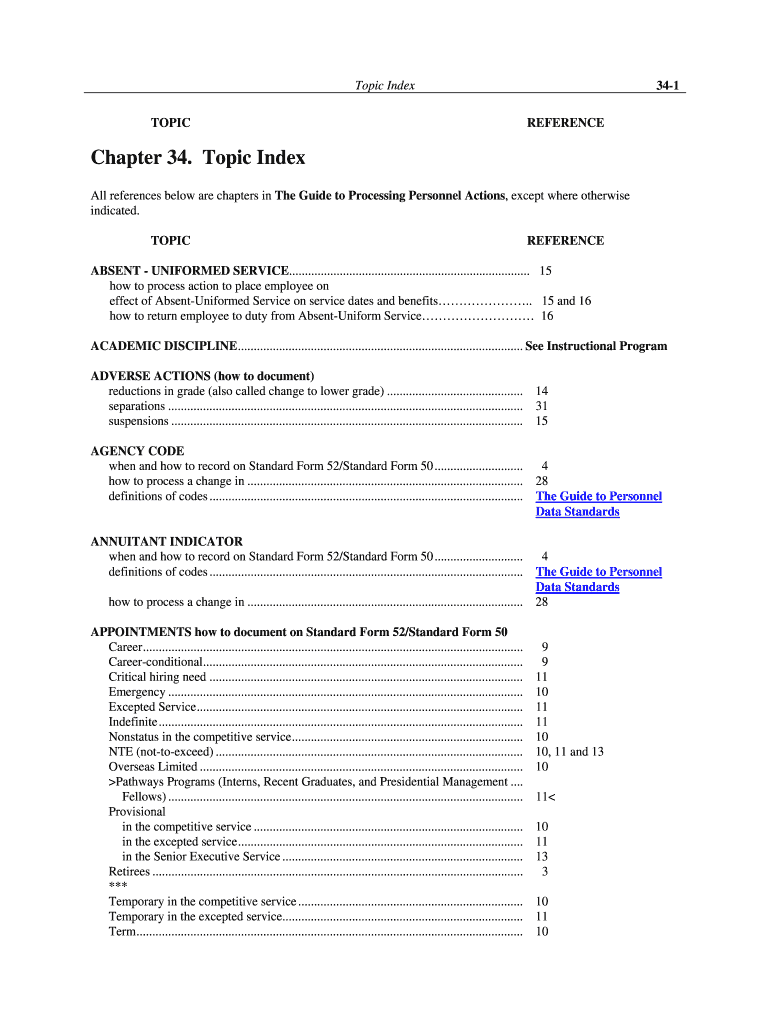 Chapter 34 Topic Index  Opm  Form