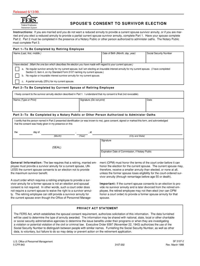 Get and Sign Sf 3107 2 Consent 1988-2022 Form
