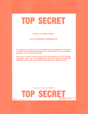 Top Secret Cover Sheet  Form
