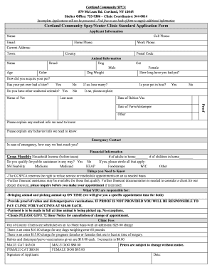 Cortland Spca  Form