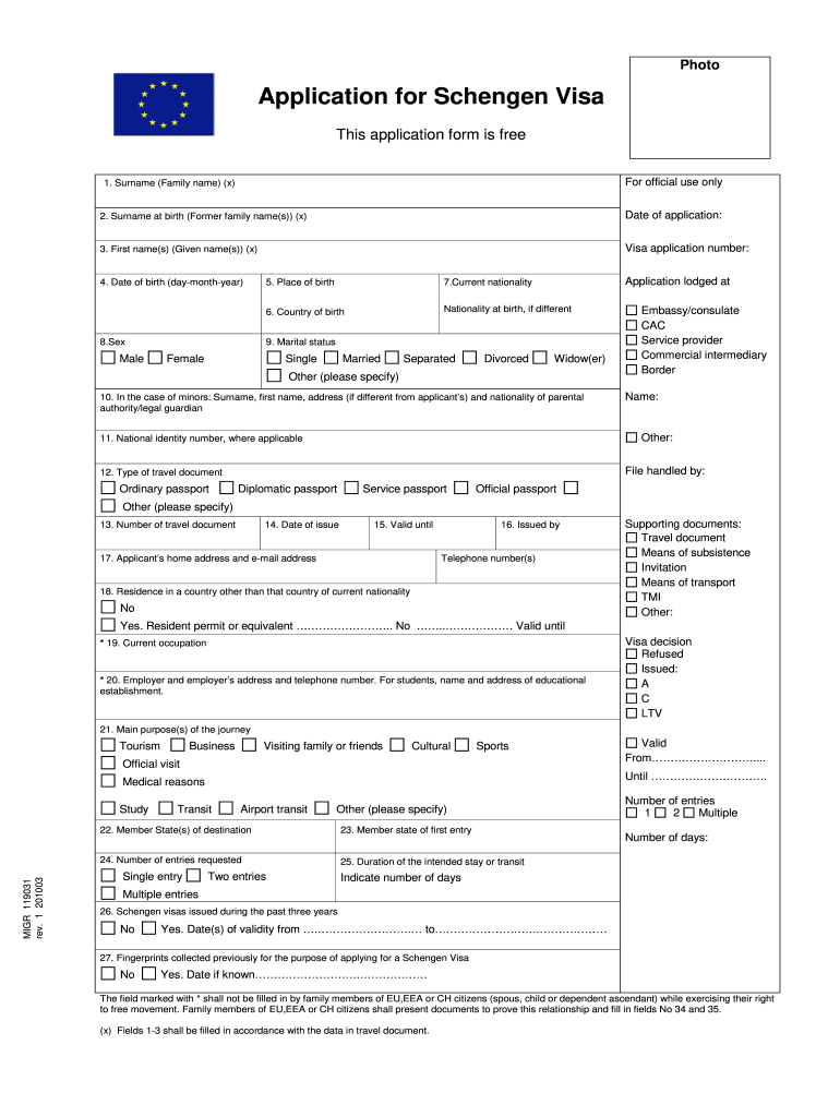 Sweden Visa Application Form PDF