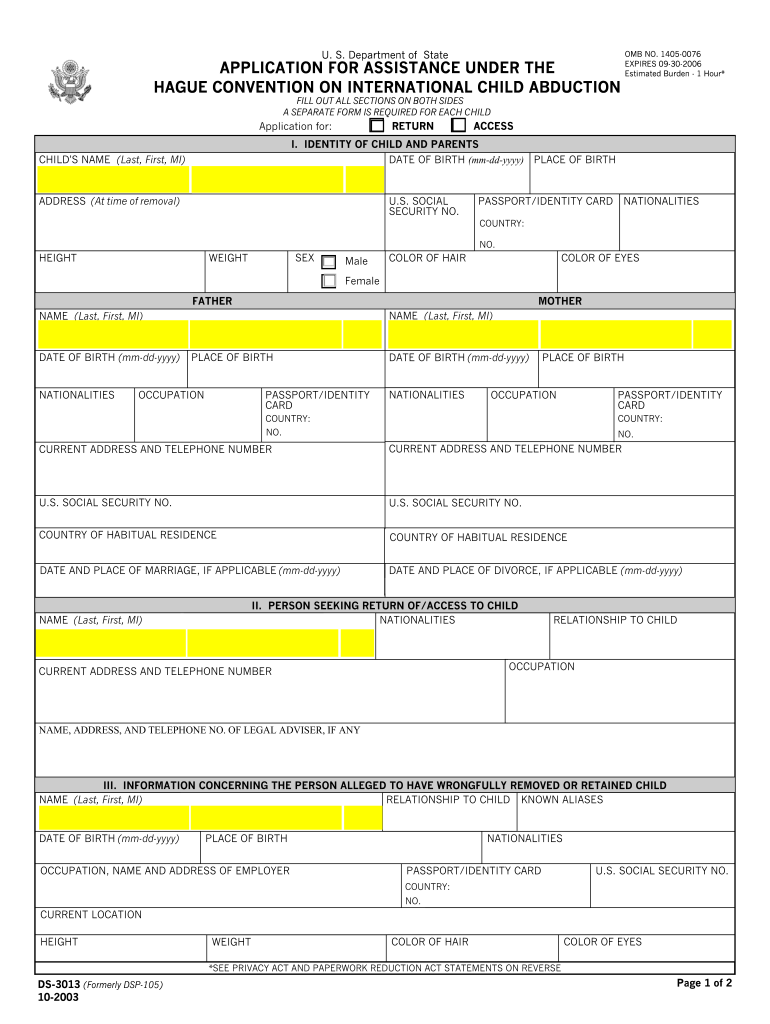  Instructions Form Ds 3013 2003