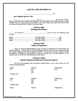 Florida Mutual Wills Package with Last Wills and Testaments for Married Couple with Adult Children  Form