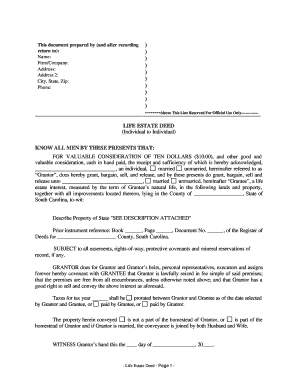 Life Estate Deed Fill Out And Sign Printable Pdf Template Signnow
