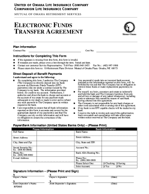 Mutual of Omaha Eft Enrollment  Form