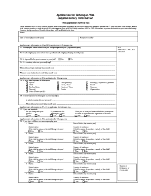 Questionnaire Form C Visa Norway