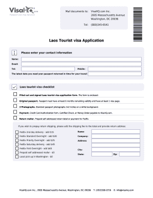 Laos Visa Application Form PDF